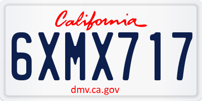 CA license plate 6XMX717