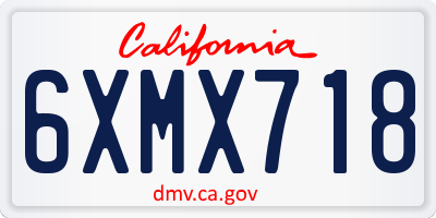 CA license plate 6XMX718