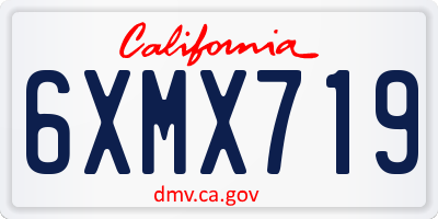 CA license plate 6XMX719