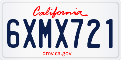 CA license plate 6XMX721