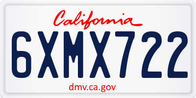 CA license plate 6XMX722