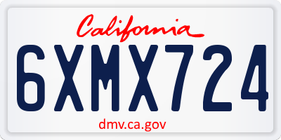 CA license plate 6XMX724