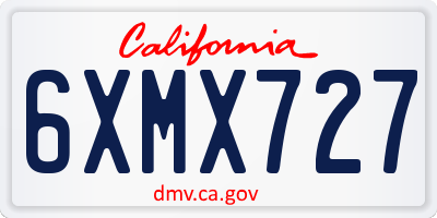 CA license plate 6XMX727