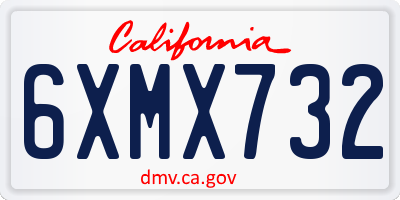 CA license plate 6XMX732