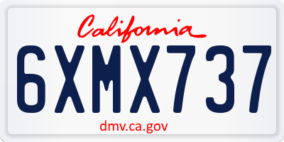 CA license plate 6XMX737