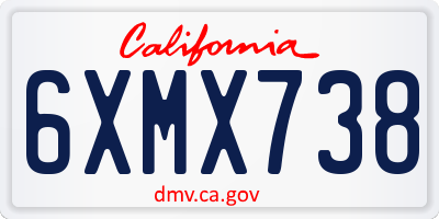 CA license plate 6XMX738
