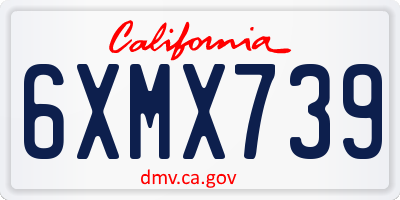 CA license plate 6XMX739