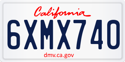CA license plate 6XMX740