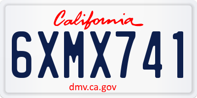 CA license plate 6XMX741