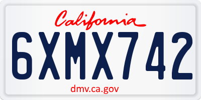 CA license plate 6XMX742
