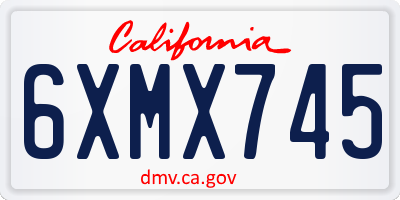 CA license plate 6XMX745
