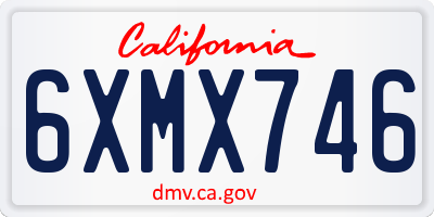 CA license plate 6XMX746
