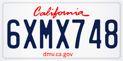 CA license plate 6XMX748