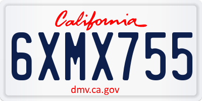 CA license plate 6XMX755