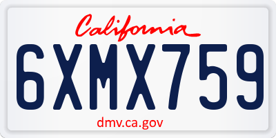 CA license plate 6XMX759
