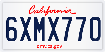 CA license plate 6XMX770