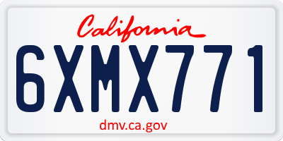 CA license plate 6XMX771