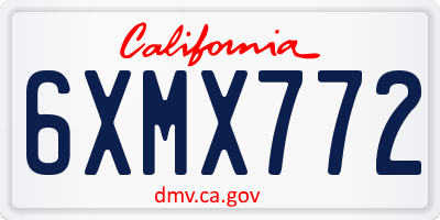 CA license plate 6XMX772