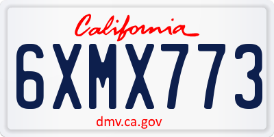 CA license plate 6XMX773