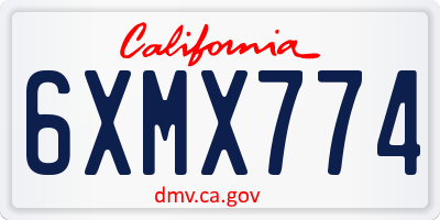 CA license plate 6XMX774