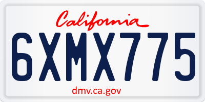 CA license plate 6XMX775