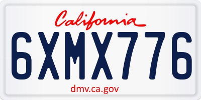 CA license plate 6XMX776
