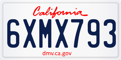 CA license plate 6XMX793