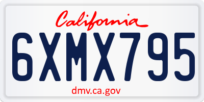CA license plate 6XMX795