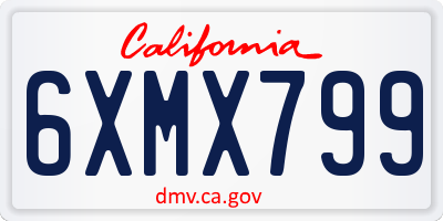 CA license plate 6XMX799