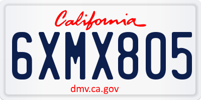 CA license plate 6XMX805