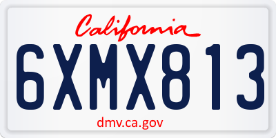 CA license plate 6XMX813