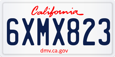 CA license plate 6XMX823