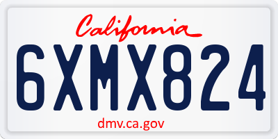 CA license plate 6XMX824