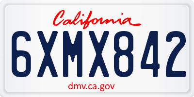 CA license plate 6XMX842