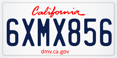 CA license plate 6XMX856