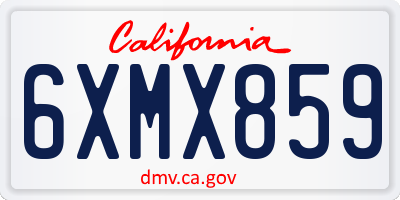 CA license plate 6XMX859