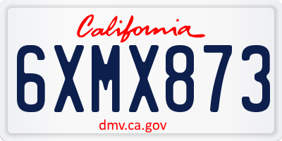 CA license plate 6XMX873