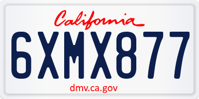 CA license plate 6XMX877