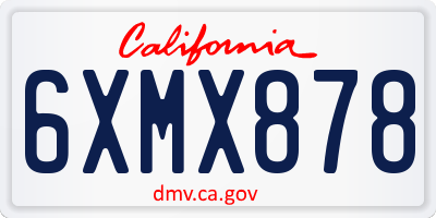 CA license plate 6XMX878
