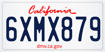CA license plate 6XMX879