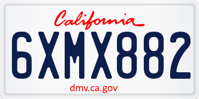 CA license plate 6XMX882
