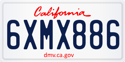 CA license plate 6XMX886