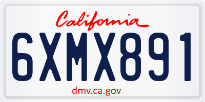 CA license plate 6XMX891
