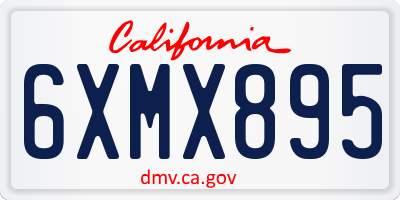 CA license plate 6XMX895