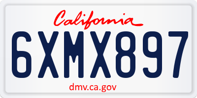 CA license plate 6XMX897