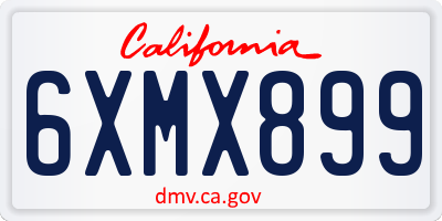 CA license plate 6XMX899