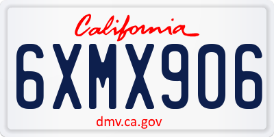 CA license plate 6XMX906