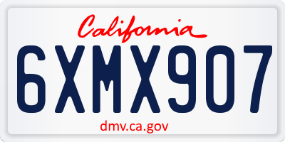 CA license plate 6XMX907