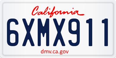 CA license plate 6XMX911