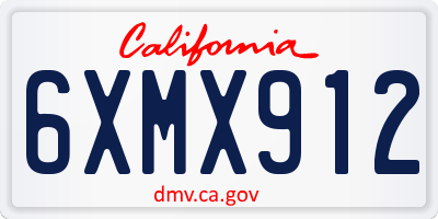 CA license plate 6XMX912